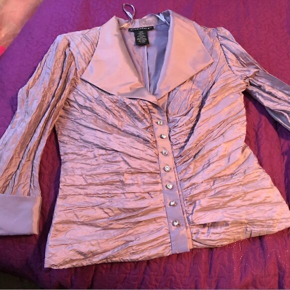 NWT 90’s Cachet metallic violet / lavender  skirt & jacket -   size 8 TALL - Picture 12 of 12
